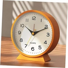 AYRELY 4.5" Analog Alarm Clock,Small Retro Desk Clock Battery Operated,Slient 