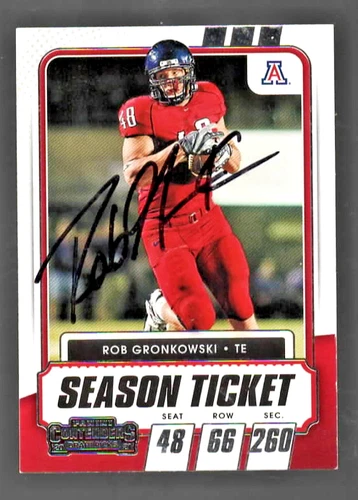 ROB GRONKOWSKI NEW ENGLAND PATRIOTS SIGNED AUTOGRAPH 2021 Panini CARD HOLO COA