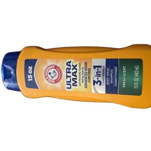 Ultra Max 3-in-1 Clear Formula Body Wash, Shampoo Conditioner 15fl Oz