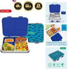 Kids Lunch Box Stainless Steel Leak-Resistant 3 Compartments BPA-Free Eco-Fri...