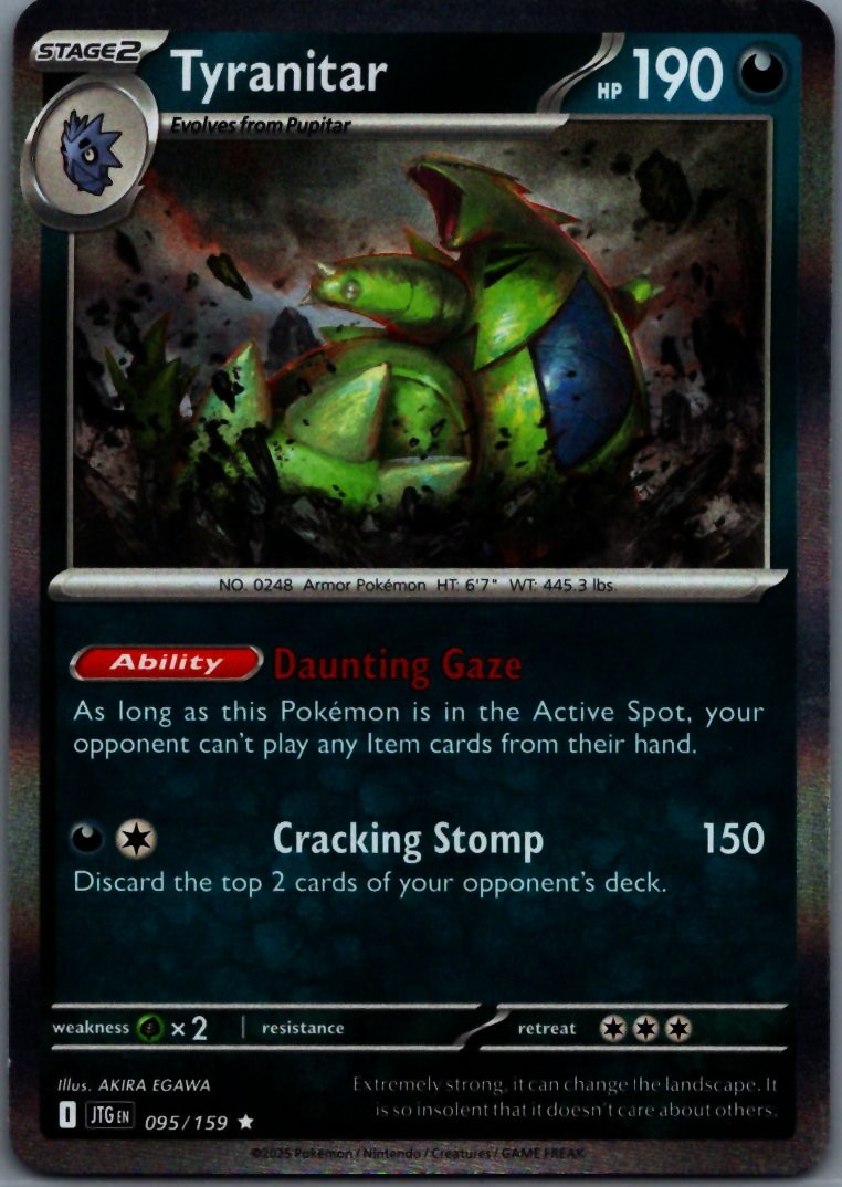 Pokemon Tyranitar Holo Rare SV09: Journey Together 095/159 NM