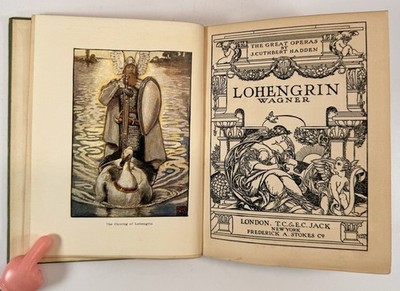 Lohengrin Wagner Great Operas Antique Book Illustrated T.C. & E.C.
