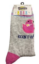 NEW  Peeps Chick Socks SIZE 5-9.5  Crew Socks Perfect For Easter Baskets 