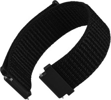 24mm Adjustable Nylon Watch Band, Quick Release Sport Loop Strap Black 