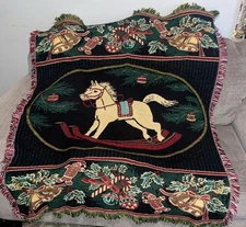 Vintage The Northwest Company Christmas Blanket/Tapestry/Throw 50x60" 1996 Ex