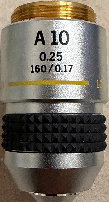 Olympus A10x 0.25 160/0.17 microscope objective