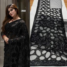 Heavy Bridal Bollywood Saree Designer Indian Sari Ethnic Wedding Party Eid Wear