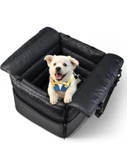ONLYFLY Dog Car Seat for Small Dog Waterproof Travel Booster 2 in 1, Black 25lbs