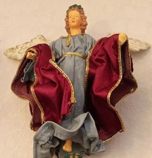 Vintage Cloth Mache Angel Hand made Interpur Int’l Gray/Maroon