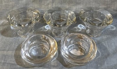 3 Ikea K&M Hagberg Reversible Glass Candle Holder Votive Taper 2 Tealights