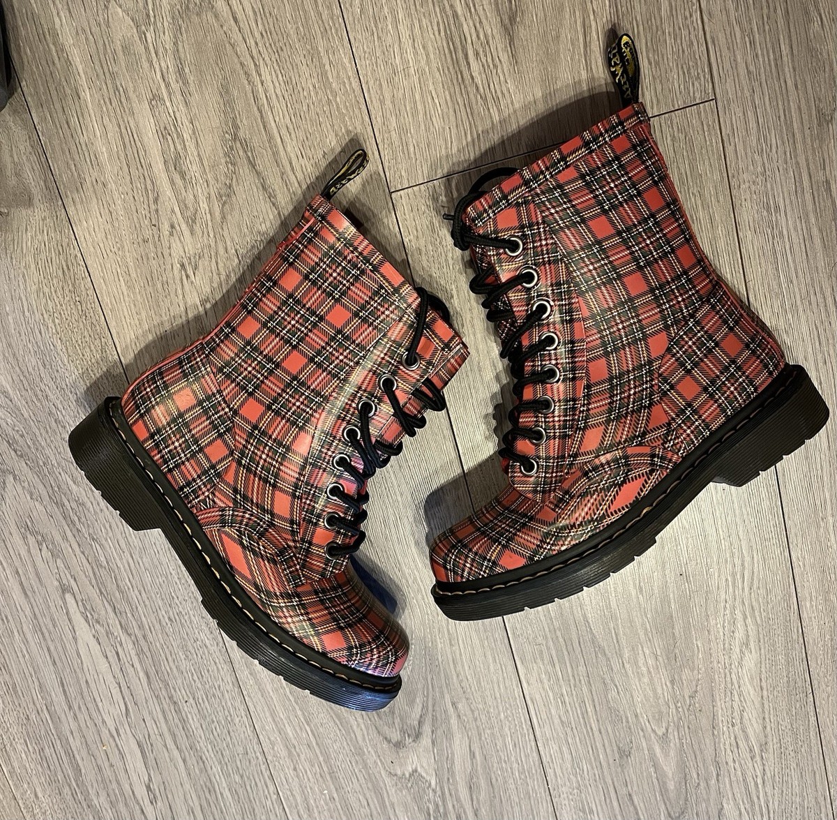 Dr Martens Drench Festival Rain Wellies tartan boot UK4 Ex