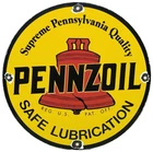 VINTAGE PENNZOIL MOTOR OIL PORCELAIN SIGN GASOLINE SERVICE STATION PUMP PLATE