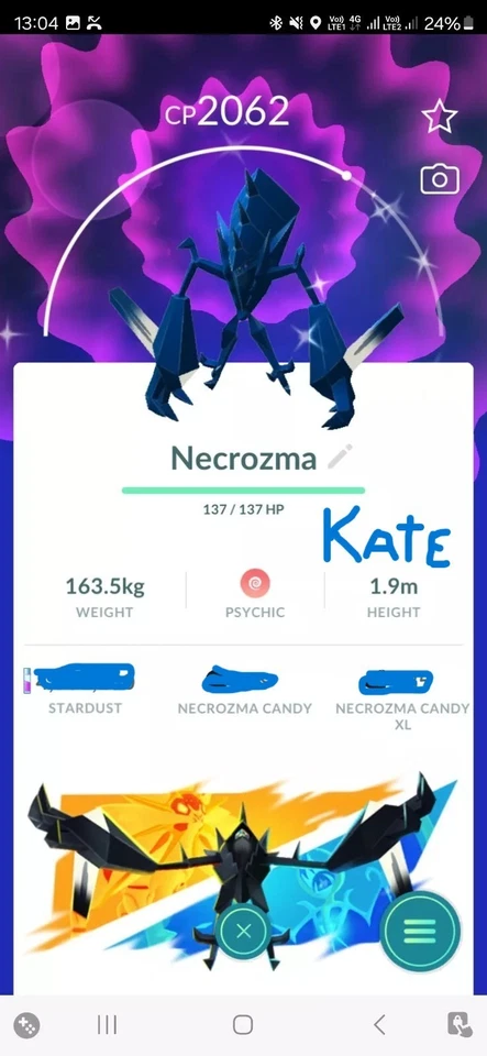 ✨ Shiny Necrozma ✨ P T C - 80k Stardust - Beschreibung