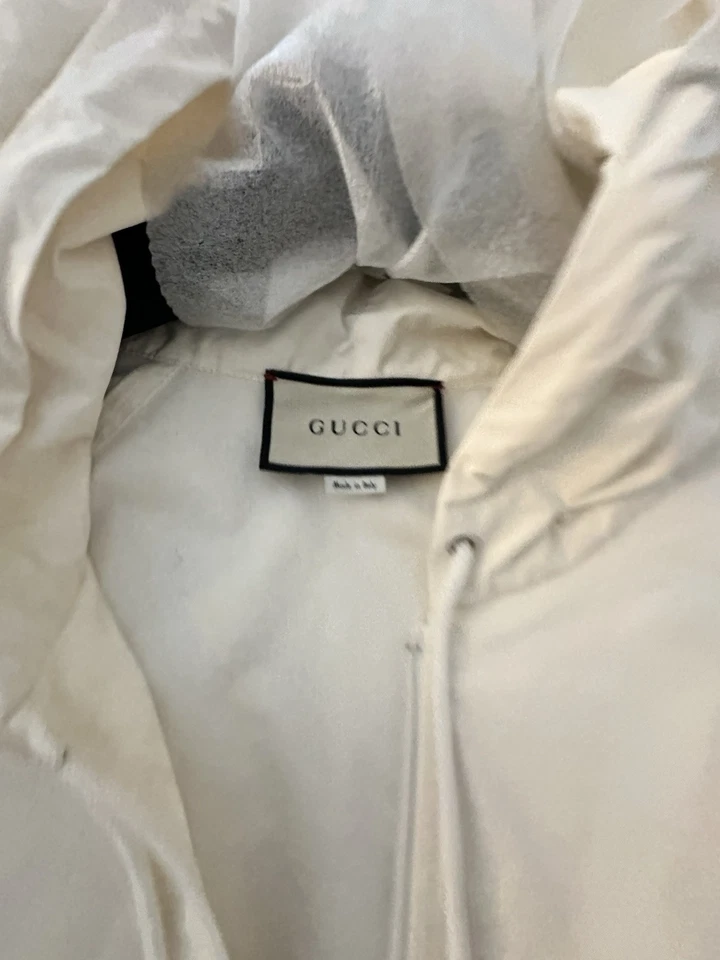 Pullover cortavientos Gucci blanco de gran tamaño para hombre talla 60 usado Foto 3 de 3