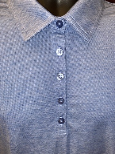NWT Travis Mathew Shirt Women's XL Performance Polo Oceanside Heather Blue Golf - Picture 3 of 8