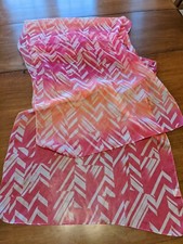 Anne Kein Pink Chevron Style Print Oblong Scarf