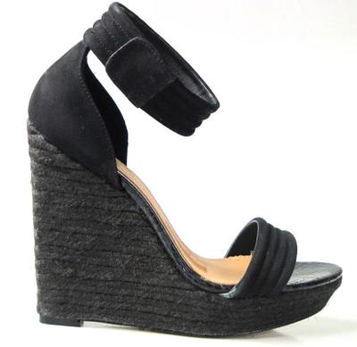 MARK JAMES by BADGLEY MISCHKA black suede platforms WEDGE shoes new HOT 