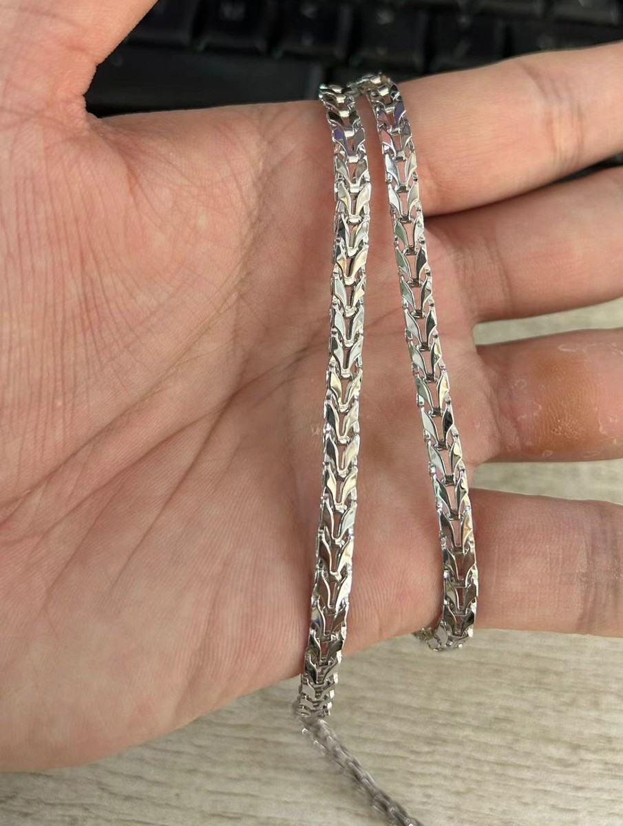 Pure Platinum 950 Chain Men 4.2mm Snake Foxtail Braided Necklace