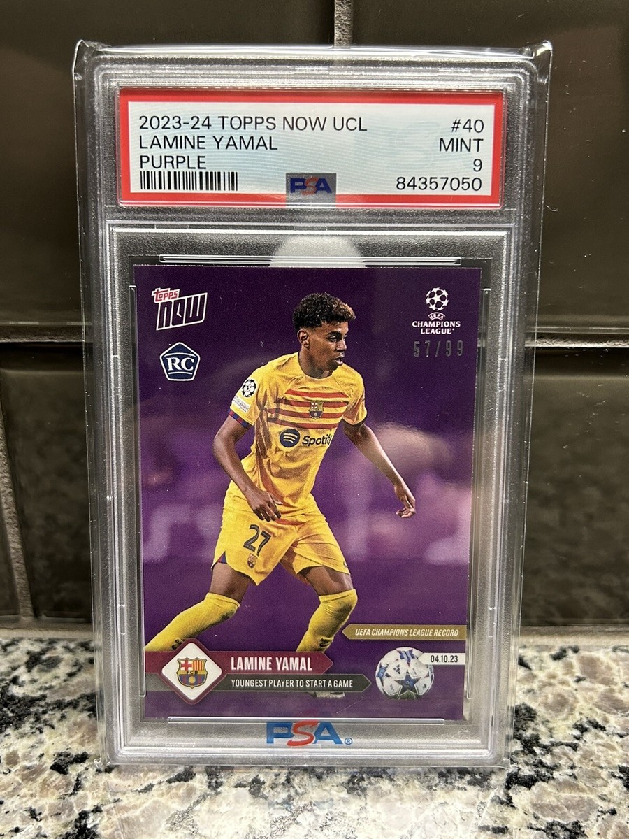 2023-24 Topps Now UCL LAMINE YAMAL RC #040 Barcelona Purple