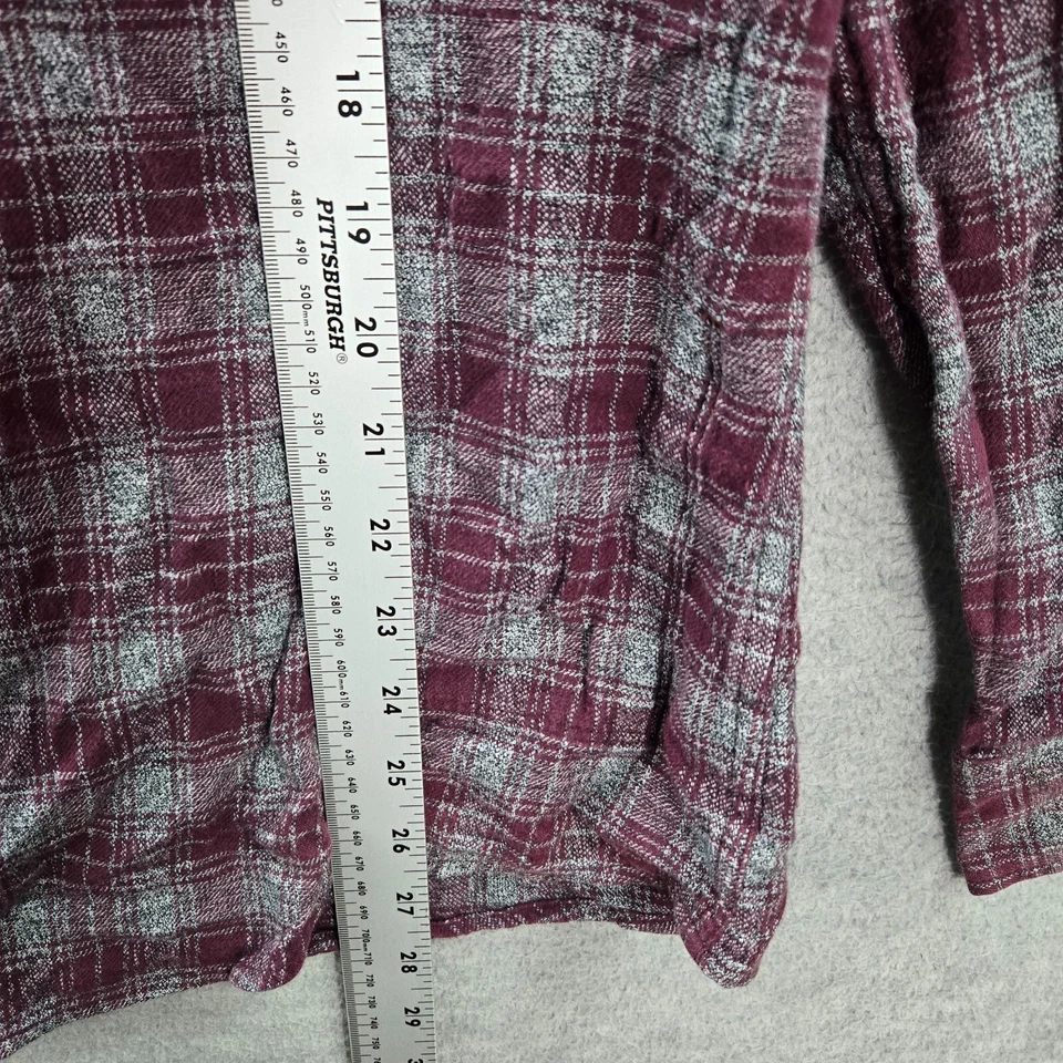 Reef Men Button Up Shirt Large Red Plaid Flannel Long Sleeve Collar READ - Image 4 of 4