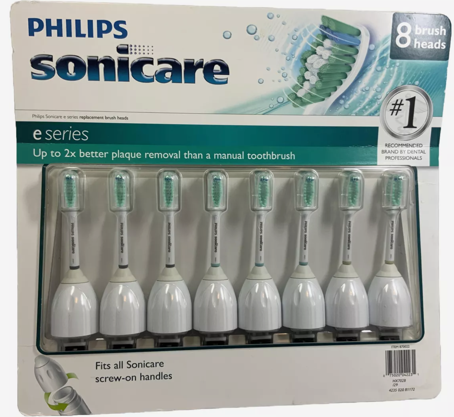 8 Philips Sonicare HX7028 Toothbrush Replacement Heads E-Series Brand ...
