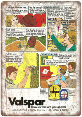 Valspar Paint Color Cartoon Ad 12'' x 9'' Reproduction Metal Sign Z75