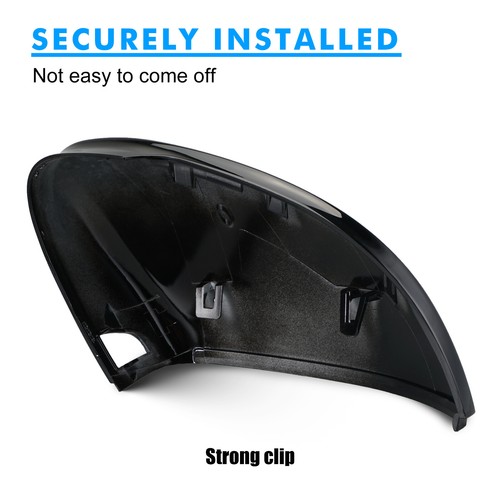 Door Wing Rearview Mirror Cover Caps For VW For GOLF MK8 WITH SIDE ASSIST Black - Picture 2 of 9