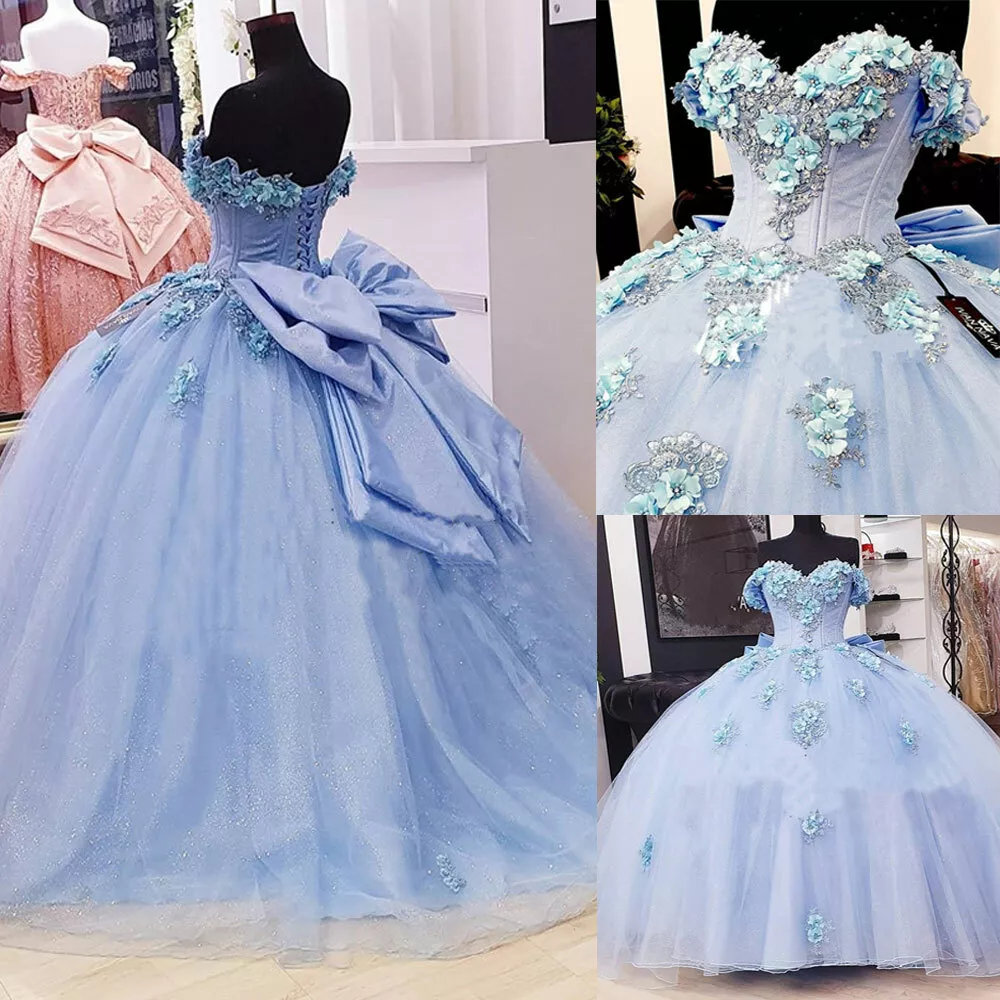 Cinderella Sweet 15 Quinceanera Dresses Sparkly Tulle Pageant