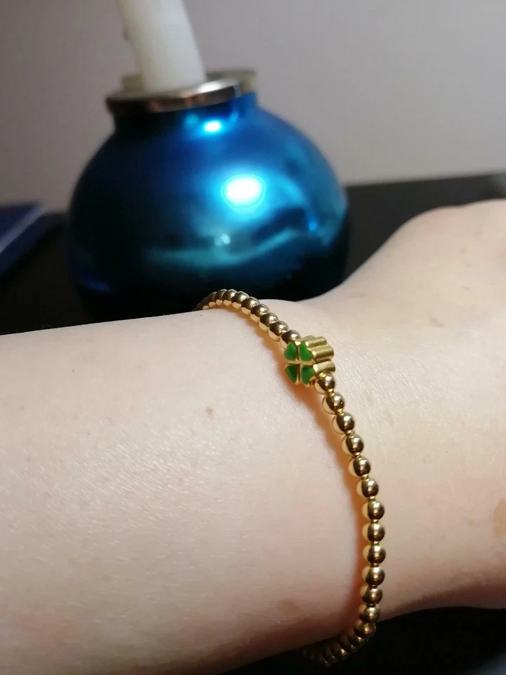 Crazy deal!!! Authentic solid 24 k charm on 18 k bead bracelet!!! Stamped!!! - Image 4 of 4