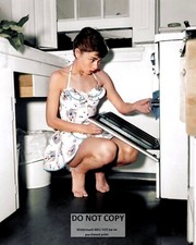 Audrey Hepburn Opens Oven Door While In Bare Feet 8x10 Colorized Photo Zz-977