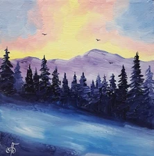 Original Oil Painting Landscape Wall Art Mountain Home Decor Gift Ukraine Artist