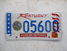 Kentucky Korean Veteran License Plate 05600