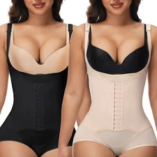 Women Compression Waist Trainer Bodysuit Tummy Control Corset Full Body Shaper