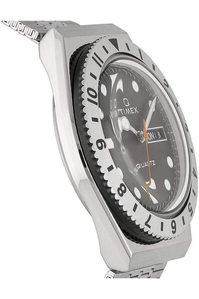Orologio Uomo TIMEX Q REISSUE TW2V00100 Bracciale Acciaio Nero Vintage - Immagine 2 di 2