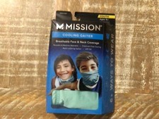 Mission Cooling Neck Gaiter Youth, 5 Aqua Sky  New 