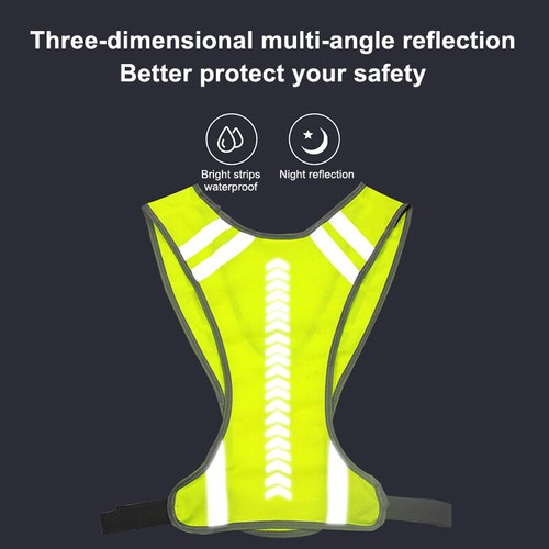 Motorcycle Safety Jacket Visible Reflective Vest Night Running Cycling Coat _&g - Picture 5 of 7
