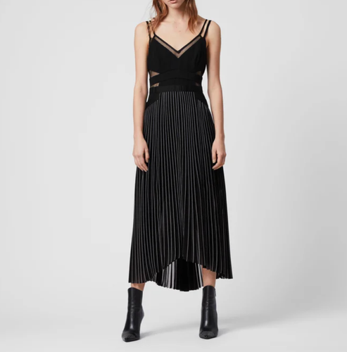 ALLSAINTS Cora Pleat Dress Size US2 UK6 Orig. $380 NEW
