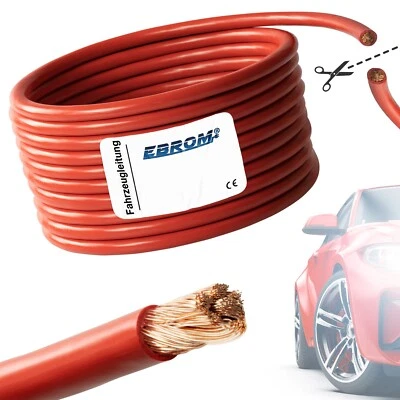 EBROM FLY Fahrzeugleitung KFZ Batteriekabel Rot Schwarz 4 6 10 16 25 35 50 mm2