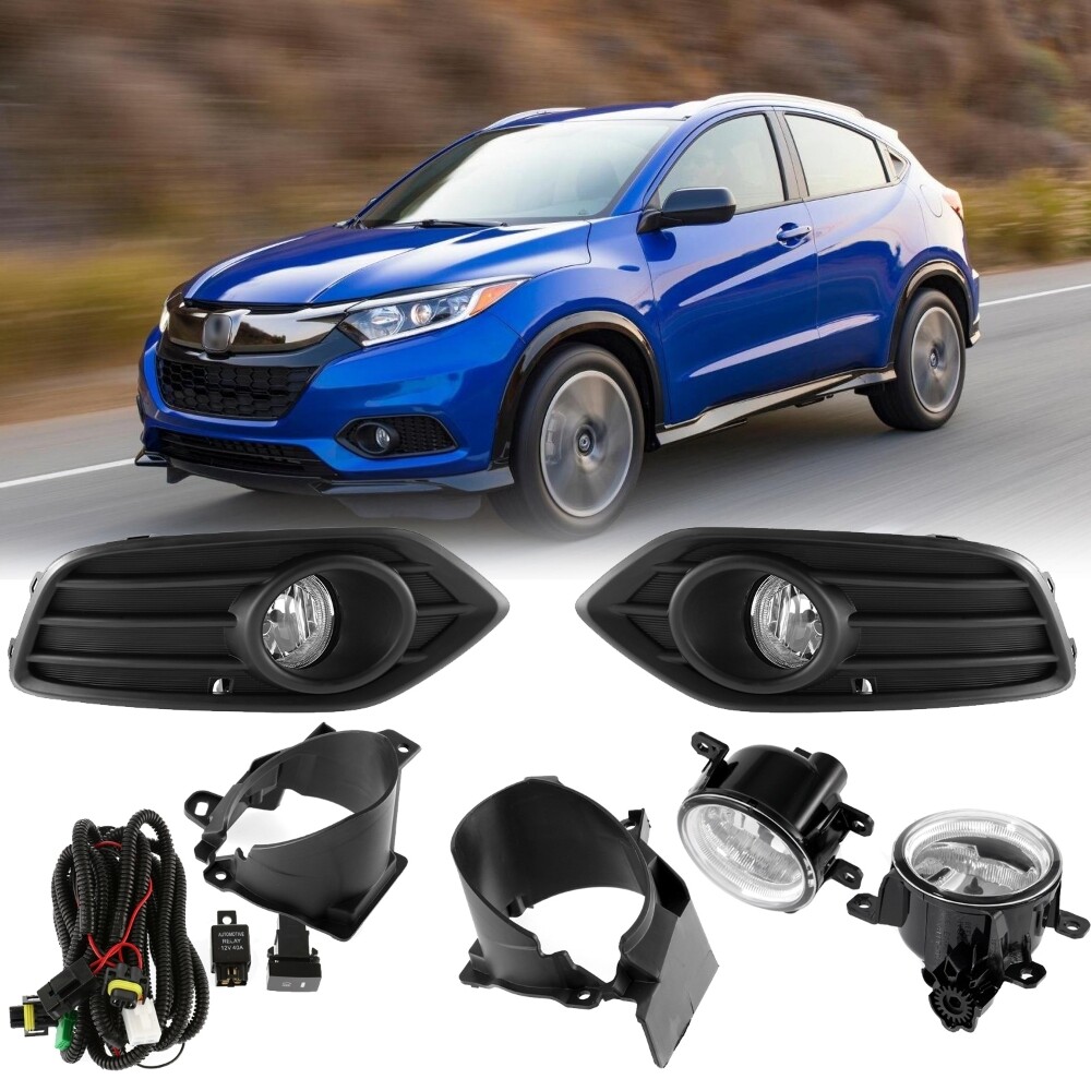 Pair Bumper Fog Lights Lamp Black w Bezel+Harness For 20192022