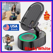 Induction Bracket Speaker 5 in 1 Cell Phone Stand Power Bank Atmosphere Light ET