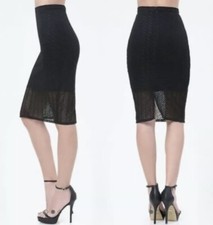 70.00 NWT BEBE TEXTURED HIGH WAIST MIDI PENCIL SKIRT SIZE XS