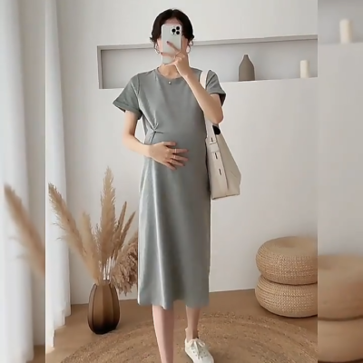 Maternity T-Shirt Dress for Women Size 6-12 Postpartum Pregnant Motherhood  Midi | eBay