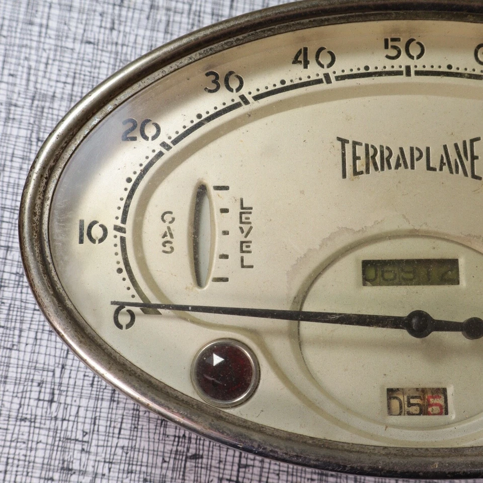 34-35 Hudson Terraplane Instrument Cluster Speedometer w/Gas & Water Level, Trip Foto 4 de 4