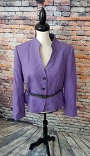 NWT 280 Tahari Arthur S Levine ASL Lavender Herringbone Blazer Jacket W/Belt 10