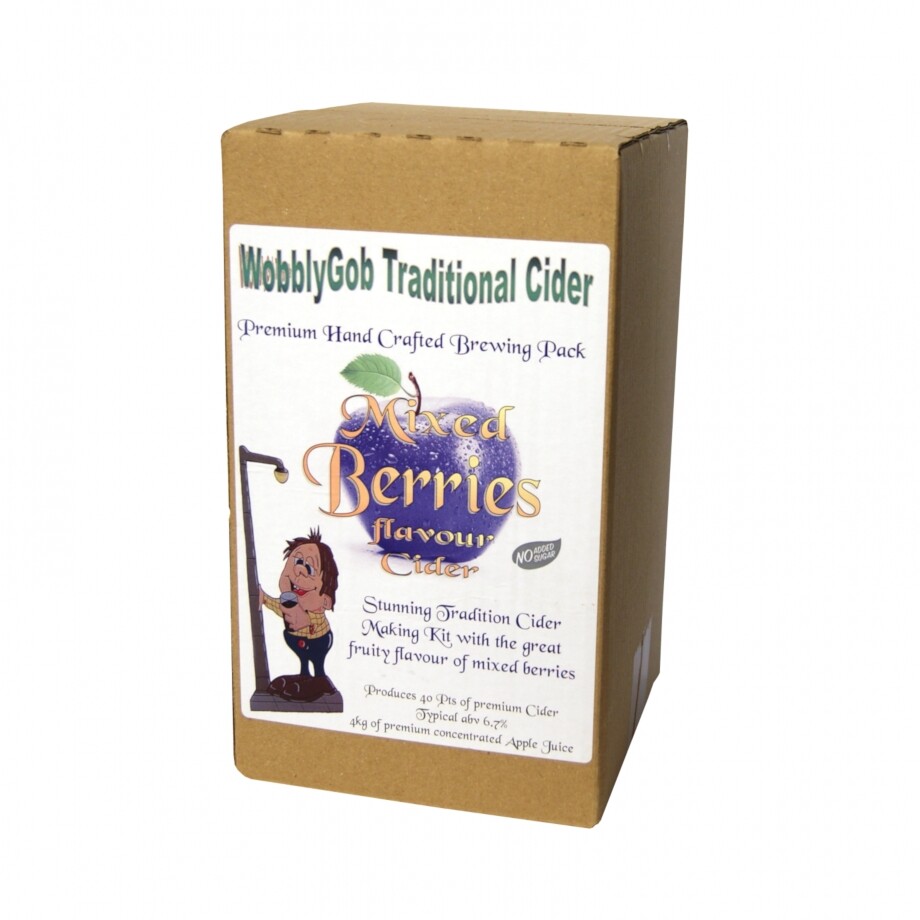 WobblyGob Cider Home Brew Ingredient Kit - Mixed Berry Cider - 40 Pint