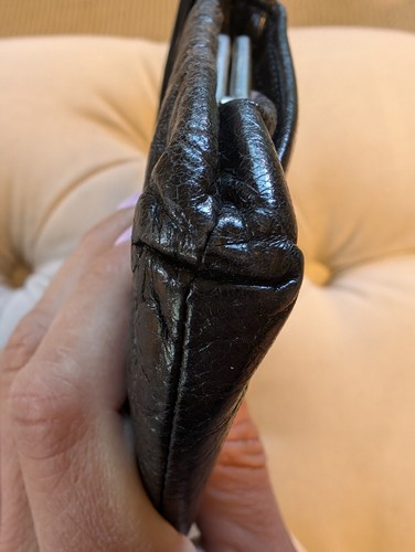 HOBO Classic Black Leather Wristlet - Picture 17 of 19