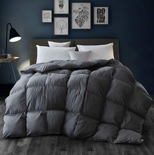 QUEEN Siberian Goose Down 100 Egyptian Cotton 1000 TC 750 Fill Power Grey