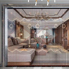 Retro Wooden Bead String Door Curtain Blinds Partition Curtain Porch for Bedroom
