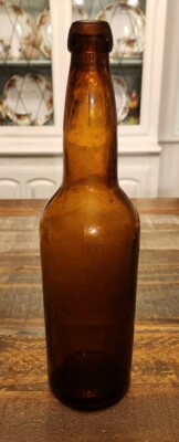 Antique American Glass Works Ltd Brown Glass Bottle 1886-1897 Pittsburgh Pa
