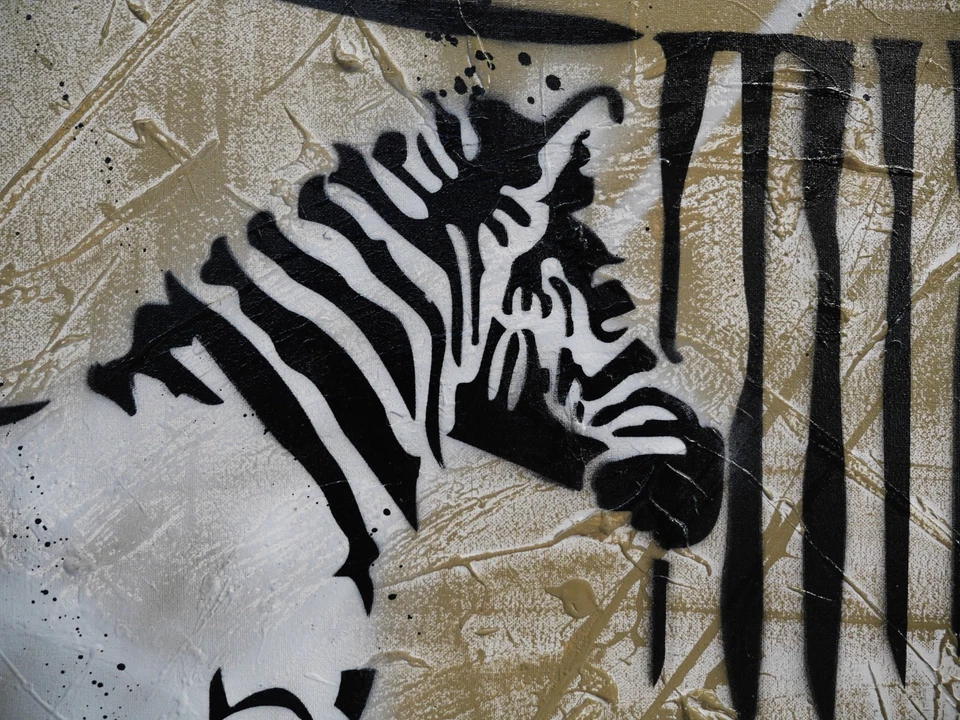 Banksy Respray Washing Zebra Stripes Urban Pop Street Art Painting 140cm x 100cm - image 2 of 4
